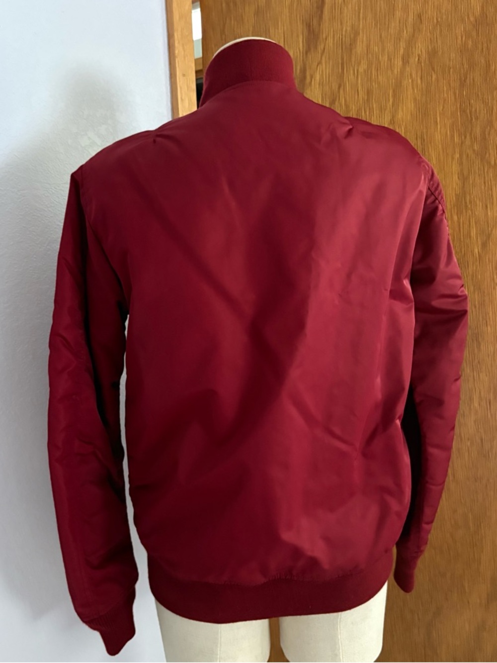 BAPE SHARK sz S Red Maroon Padded Bomber Jacket Bathing Ape Japan - Picture 6 of 16